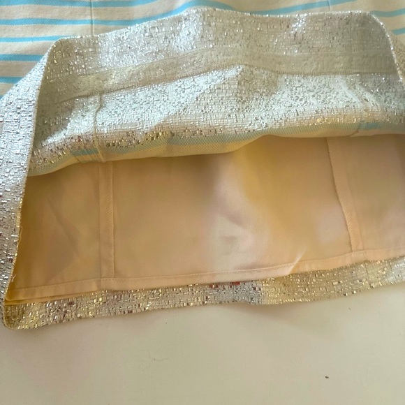 Lilly Pulitzer Cream Blue Remi Dress In Blue Horizon Bayview Stripe Metallic 0 - Picture 11 of 16